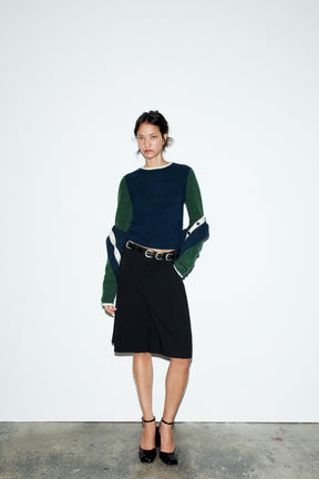 COLOUR BLOCK KNIT JUMPER - Image 1