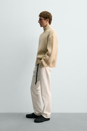 AARON LEVINE X CABLE KNIT WOOL JUMPER - Image 4