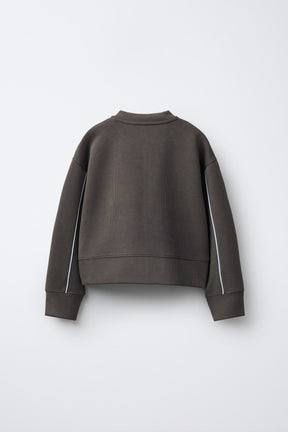BOMBER SWEATSHIRT WITH RIB AND MODAL - Image 1