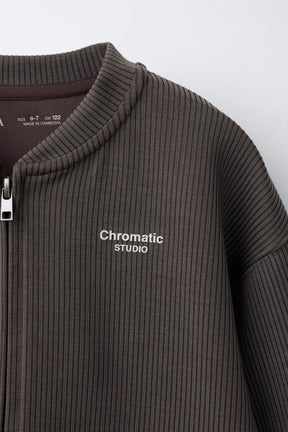 BOMBER SWEATSHIRT WITH RIB AND MODAL - Image 2