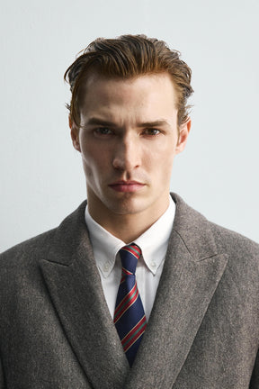 100% SILK STRIPED TIE - Image 1