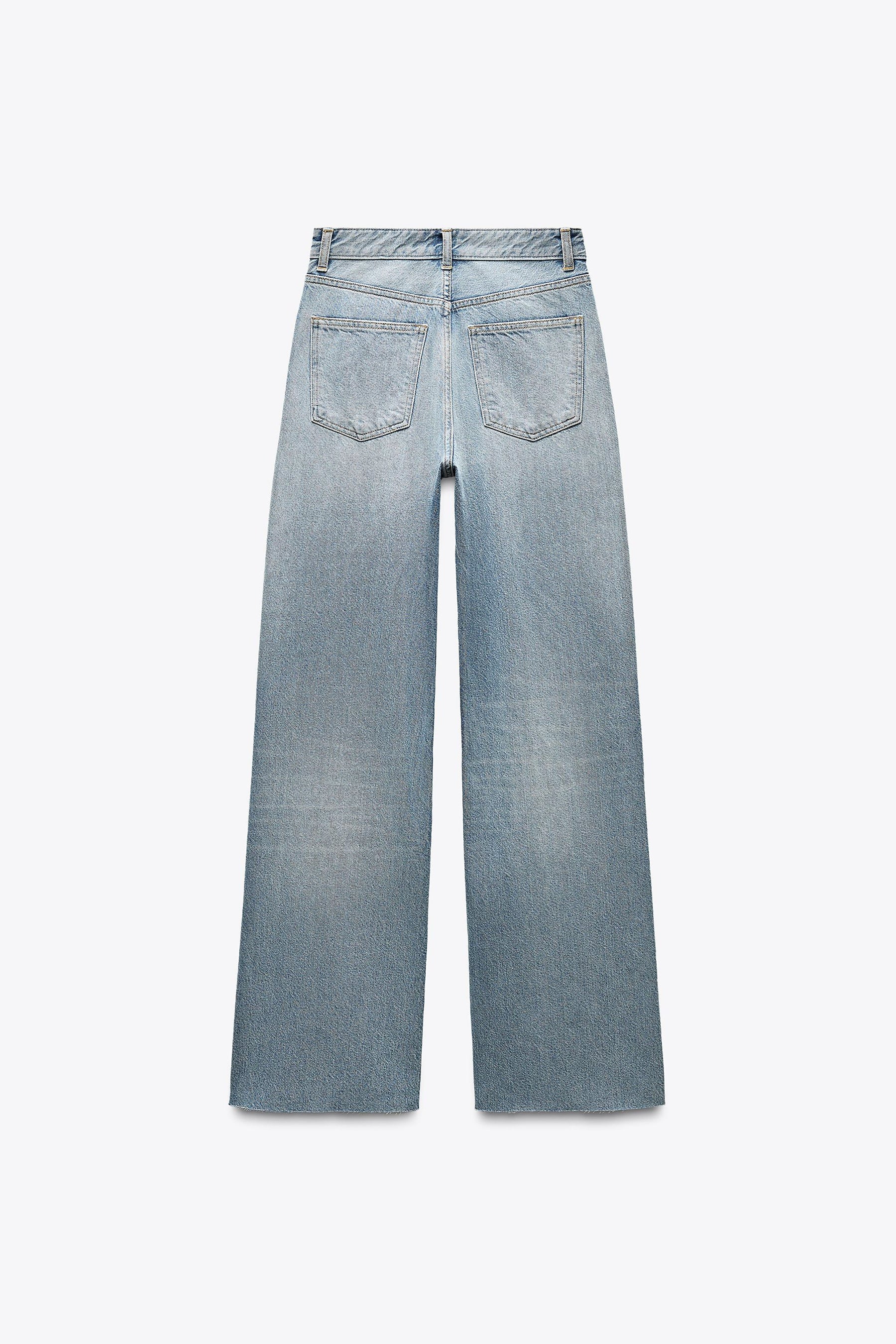 Wide-leg high-waist jeans