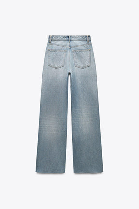 Wide-leg high-waist jeans