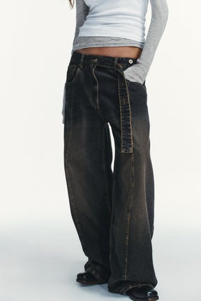 Oversized low-rise barrel jeans