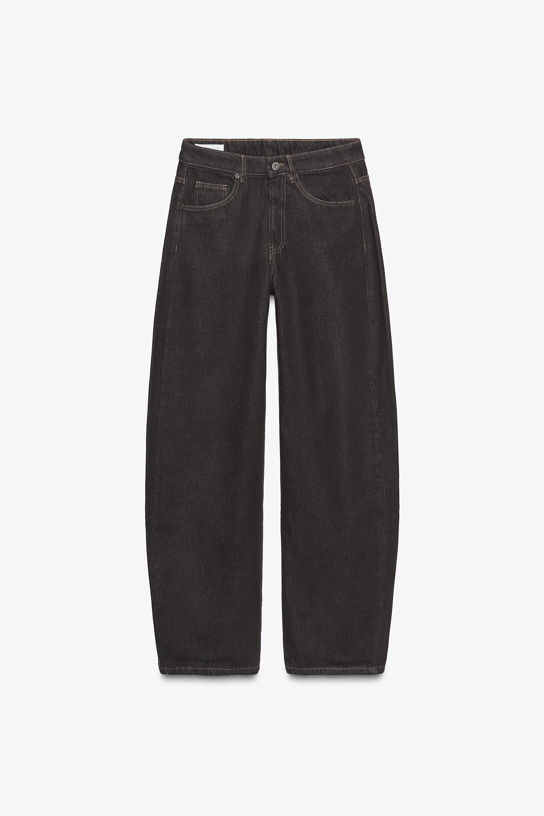 Hochtaillierte Barrel-Jeans