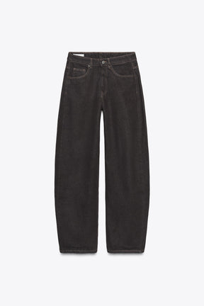 Hochtaillierte Barrel-Jeans