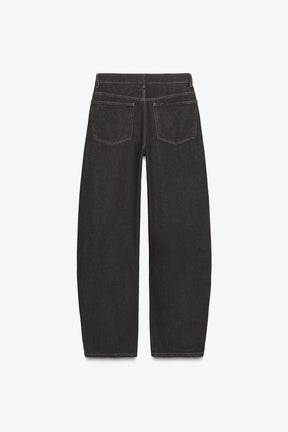 Hochtaillierte Barrel-Jeans