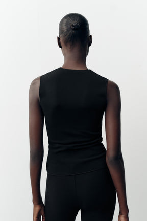 Metallic Thread Stretch Top
