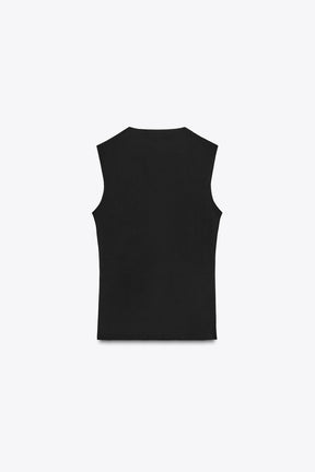 Metallic Thread Stretch Top