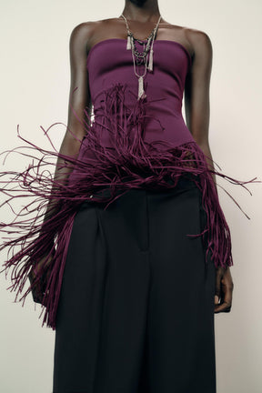 FRINGED STRETCH TOP