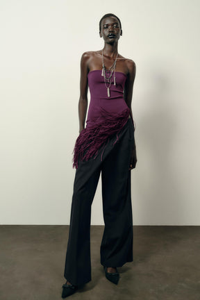 FRINGED STRETCH TOP
