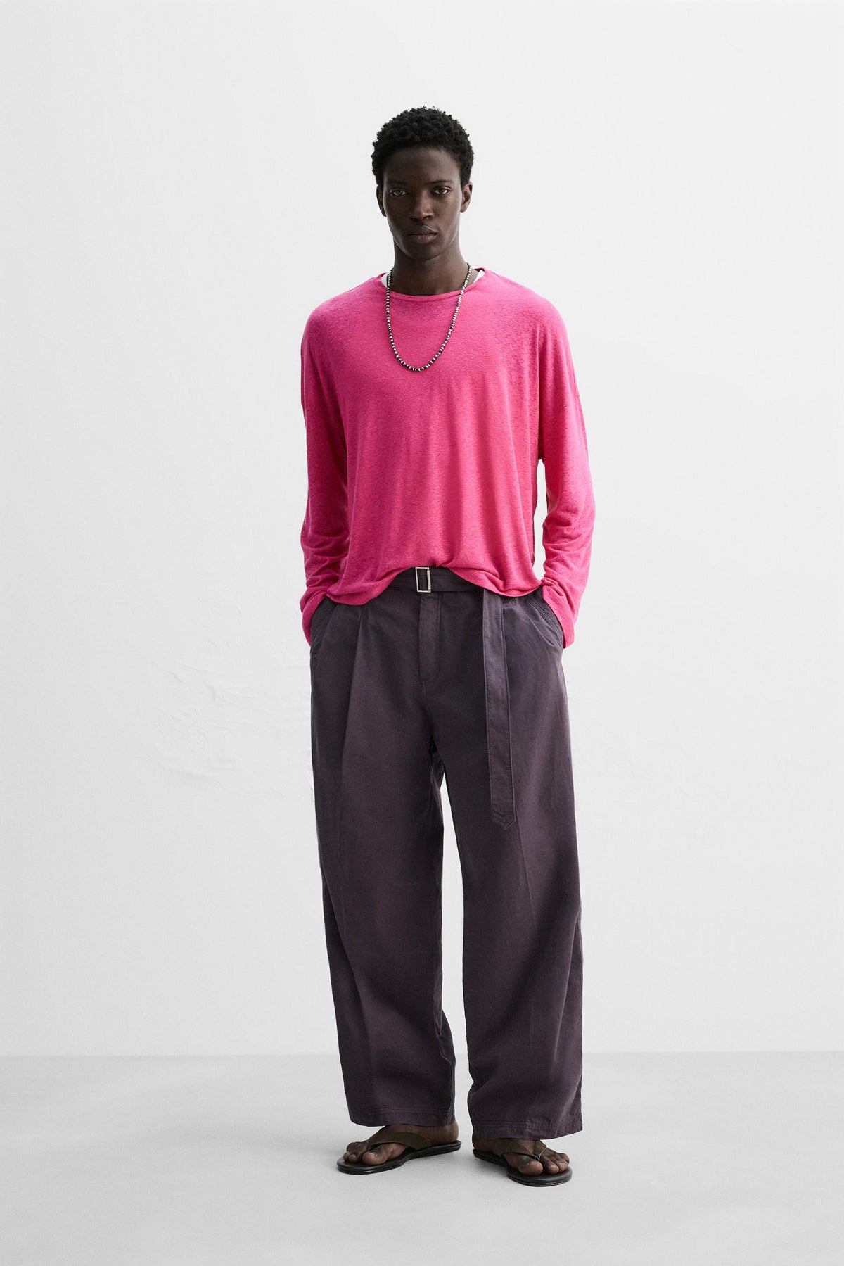 VISCOSE - LINEN T-SHIRT - Image 1