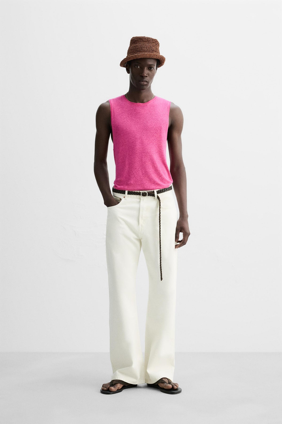 VISCOSE-LINEN TANK TOP - Image 1