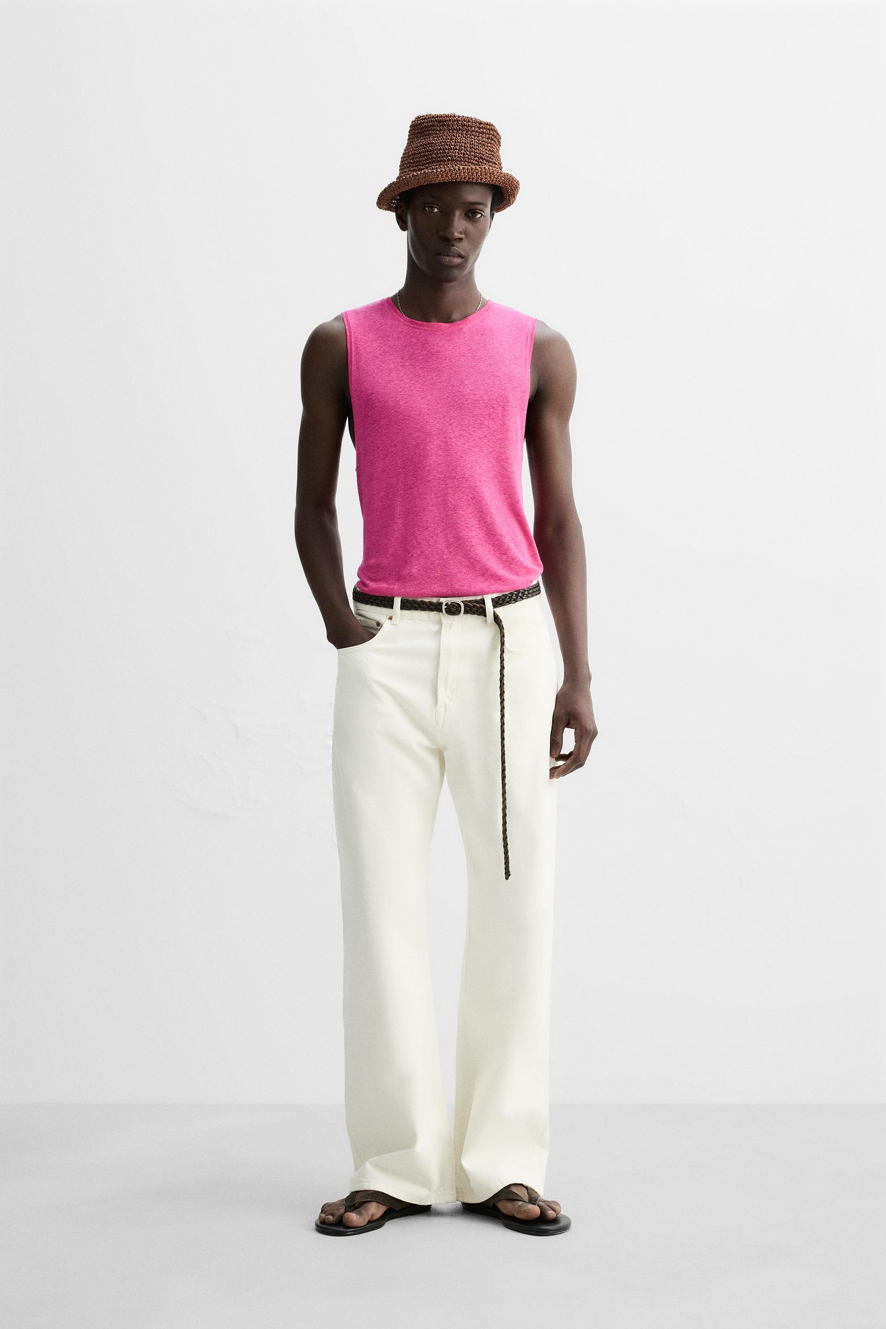 VISCOSE-LINEN TANK TOP - Image 1
