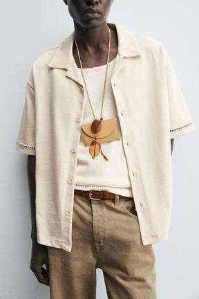 COMFORT SHIRT WITH OPENWORK DETAIL - Image 5