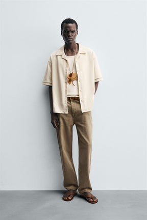 COMFORT SHIRT WITH OPENWORK DETAIL - Image 1