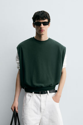 OVERSIZE INTERLOCK SWEATSHIRT GILET - Image 2