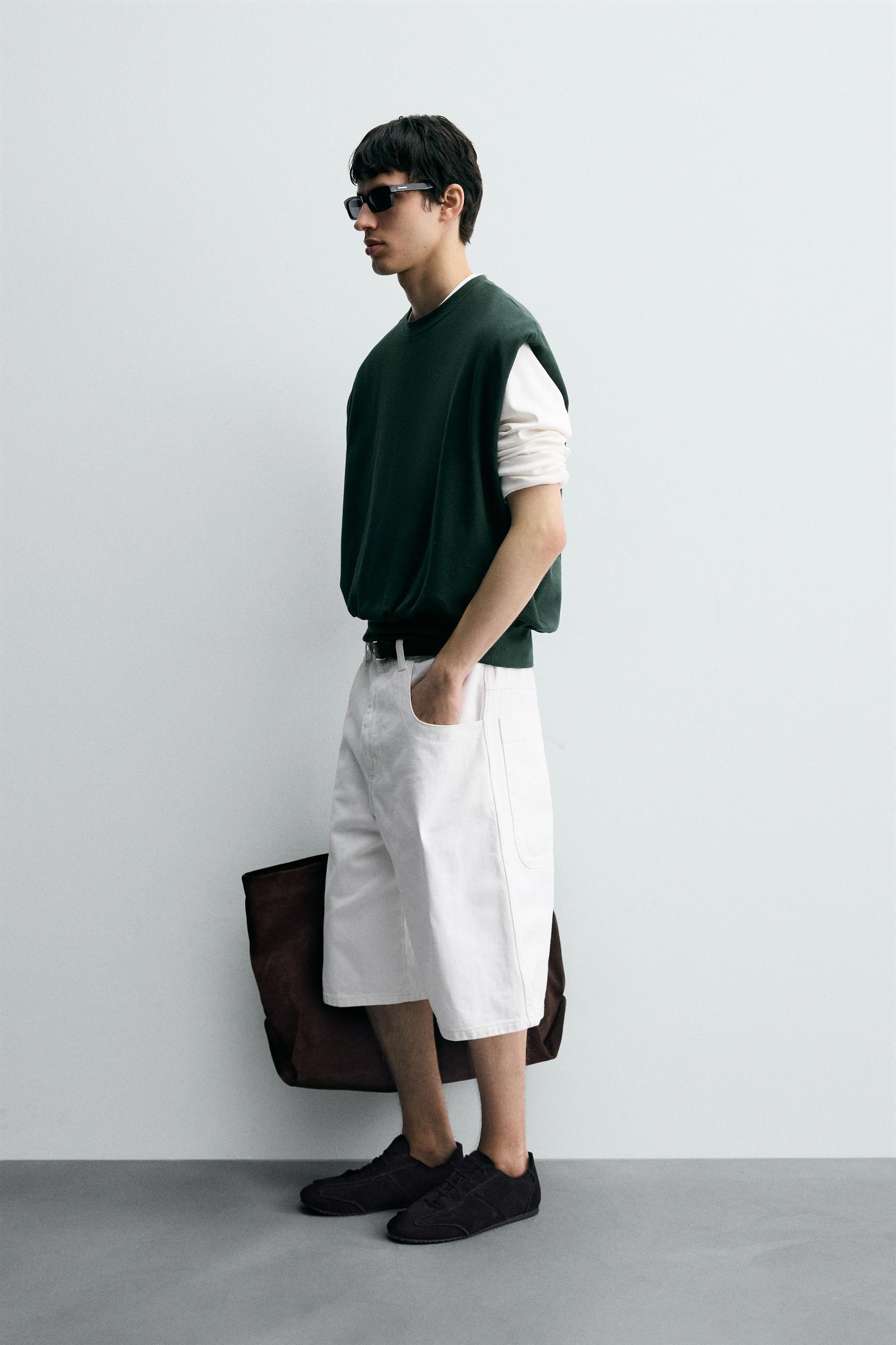 OVERSIZE INTERLOCK SWEATSHIRT GILET - Image 4