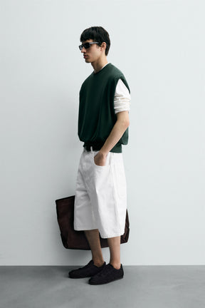 OVERSIZE INTERLOCK SWEATSHIRT GILET - Image 4