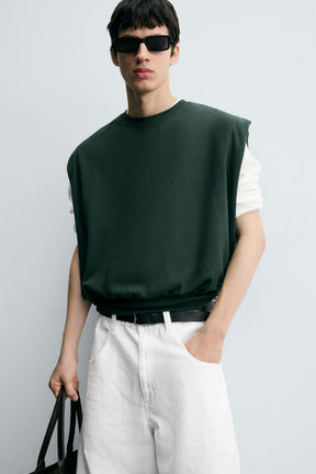 OVERSIZE INTERLOCK SWEATSHIRT GILET - Image 5