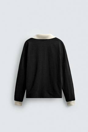 COTTON-HEMP POLO SWEATSHIRT - Image 4