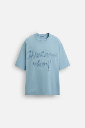 T-SHIRT WITH RAISED SLOGAN - Image 6