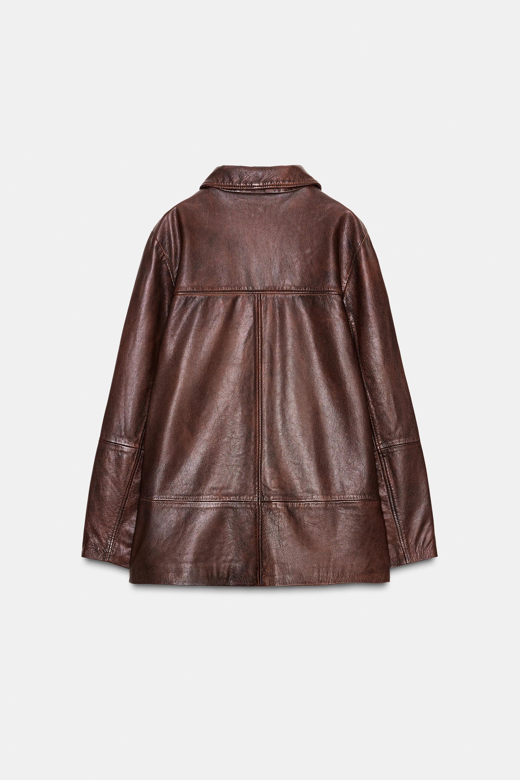 100% WASHED EFFECT leather JACKET - Image 7