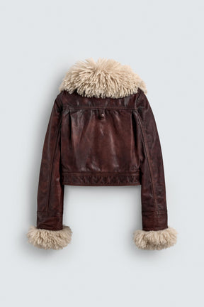 Lederjacke mit Schaffell