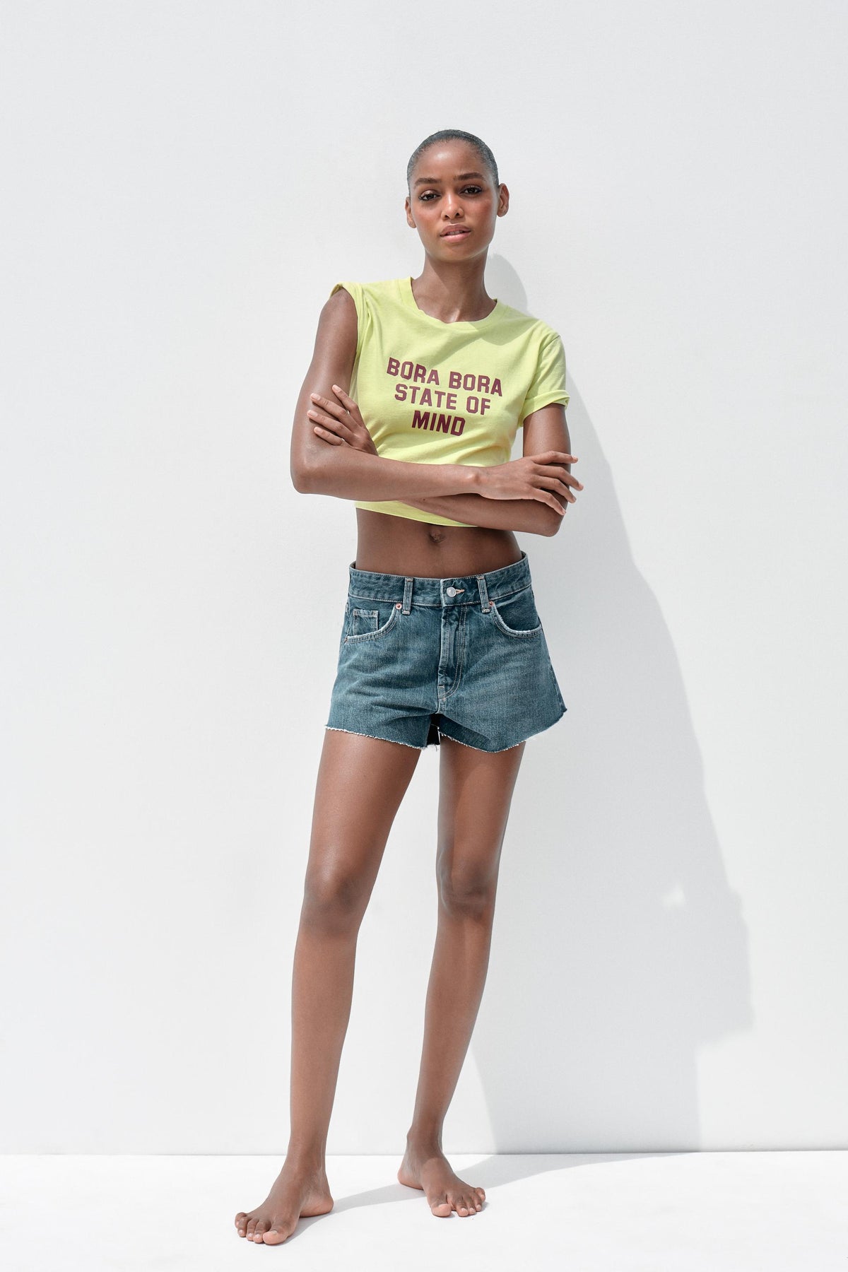 T-Shirt mit gewaschenem Slogan