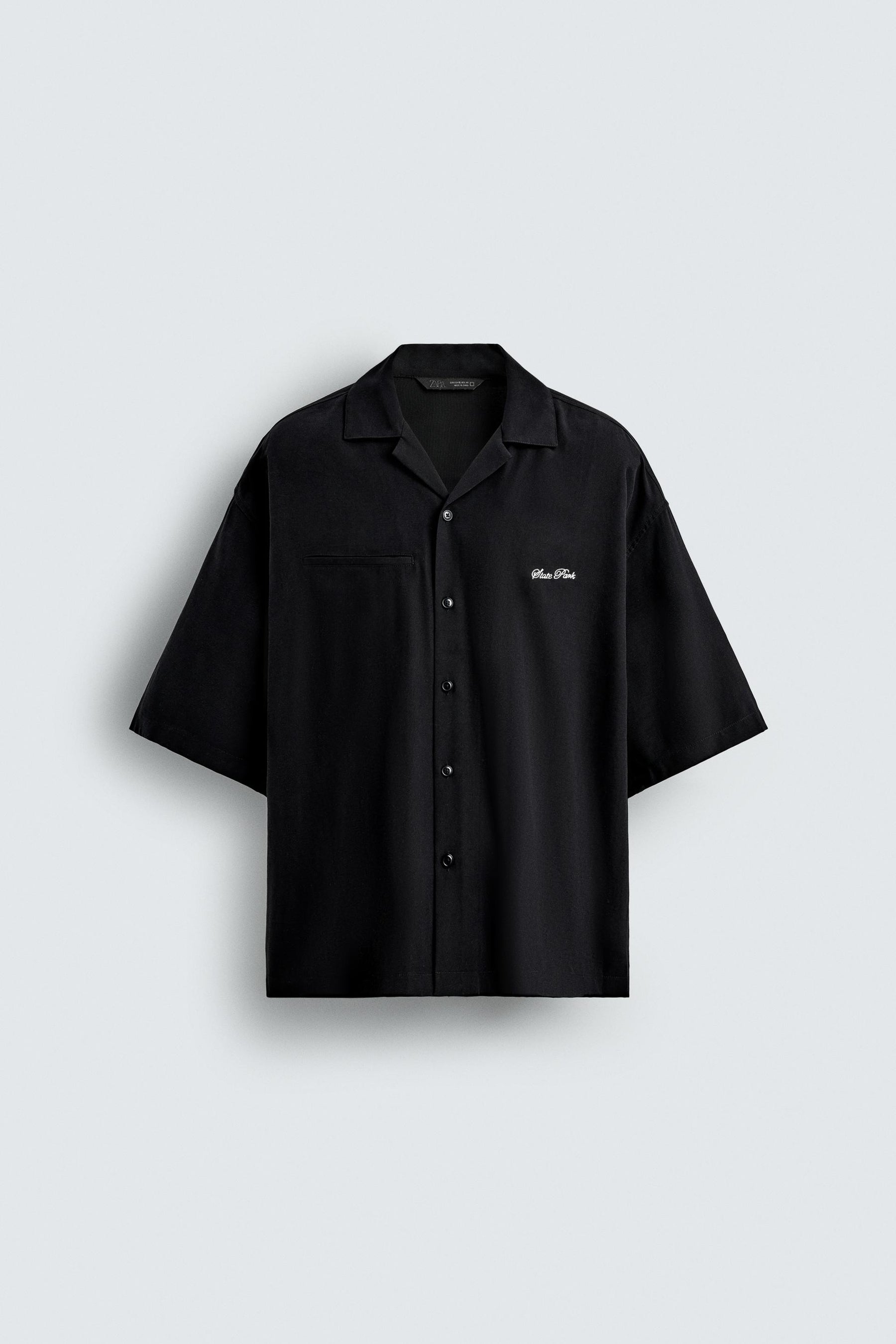 EMBROIDERED TEXT FLOWING SHIRT - Image 7