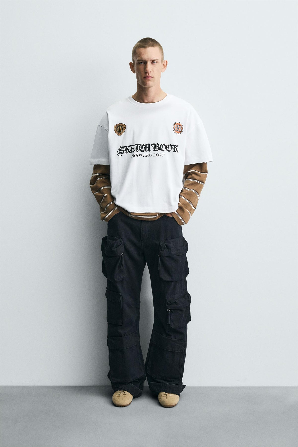 T-SHIRT WITH CONTRAST PRINTS - Image 1