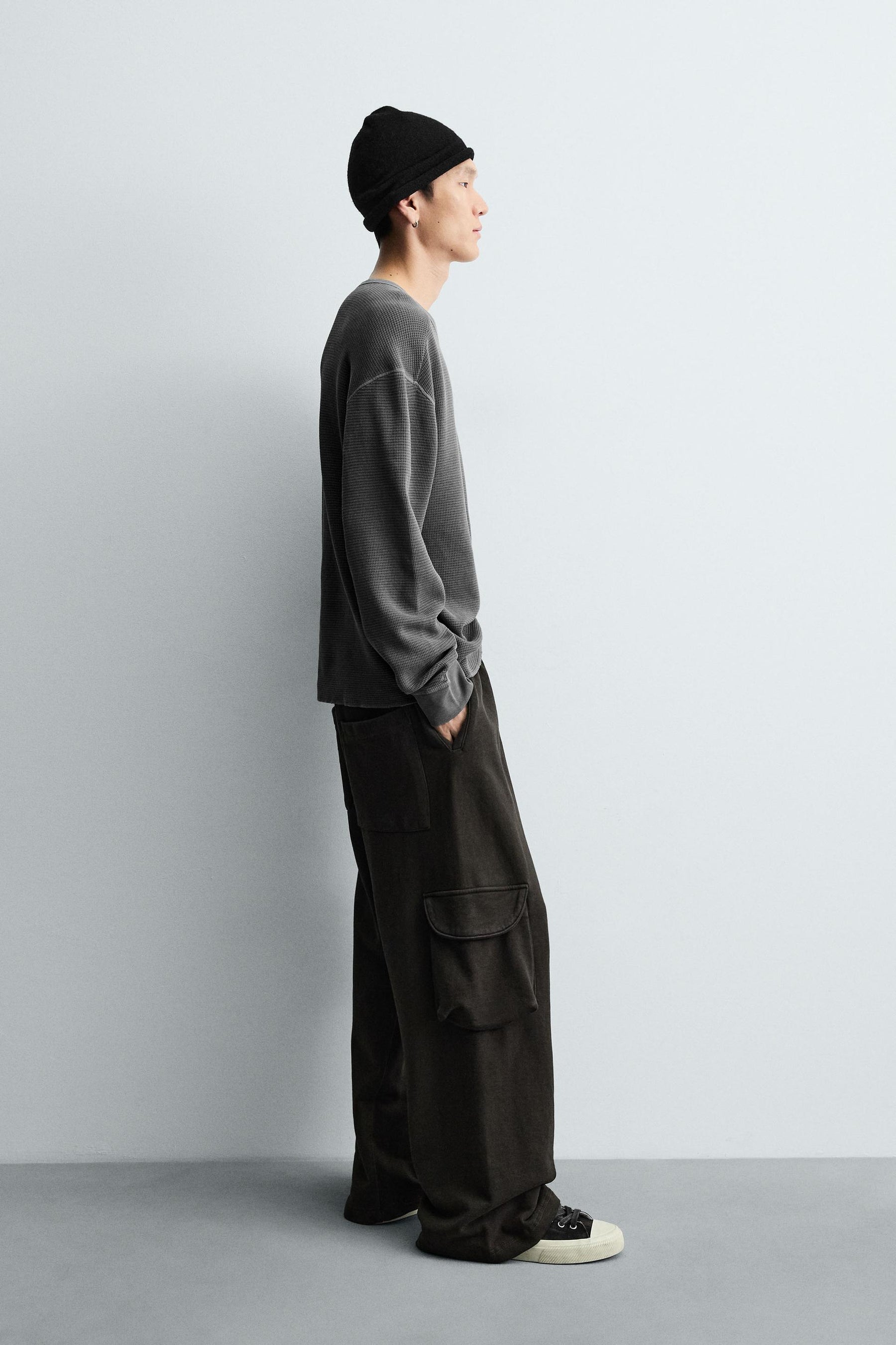WASHED WAFFLE-KNIT T-SHIRT - Image 4