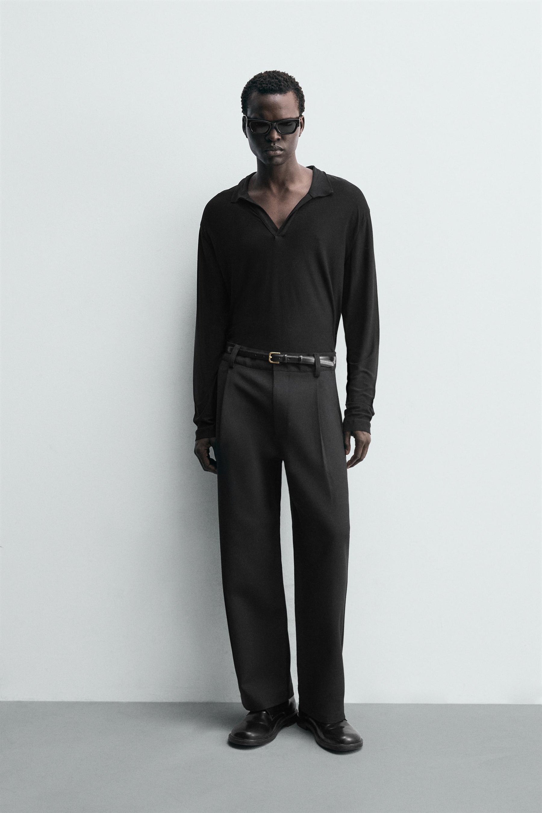 SEMI-SHEER LYOCELL POLO SHIRT - Image 1