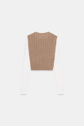 CONTRAST WAISTCOAT SHIRT