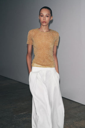 METALLIC SHORT SLEEVE SHIRT