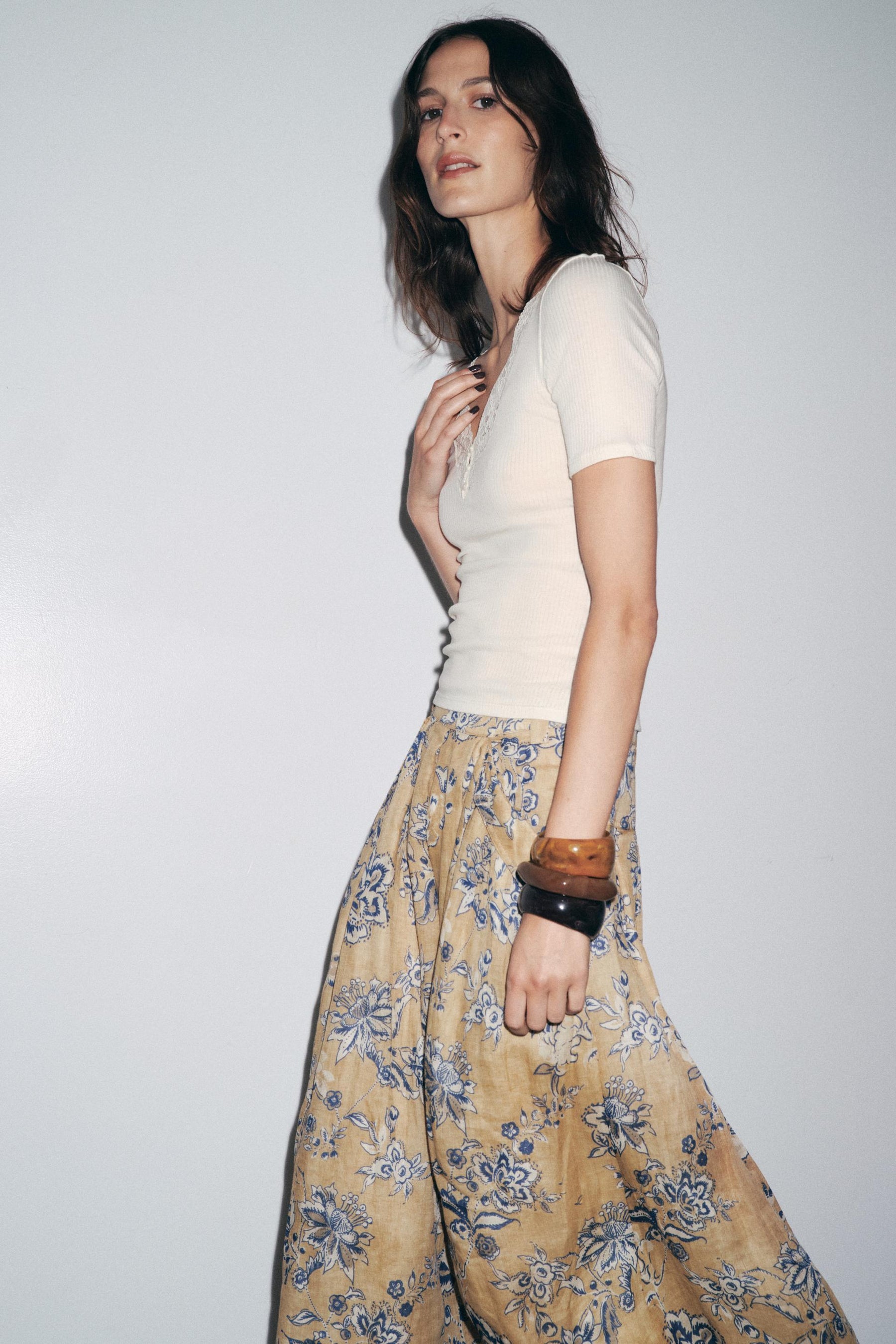 Ribbed Lace T-Shirt