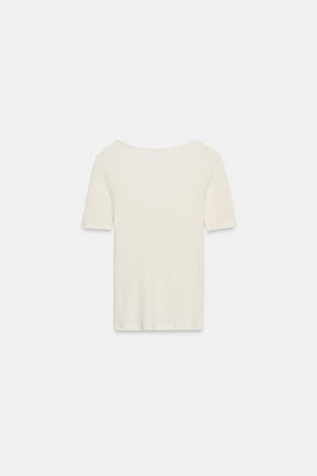 Ribbed Lace T-Shirt