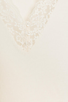 Ribbed Lace T-Shirt