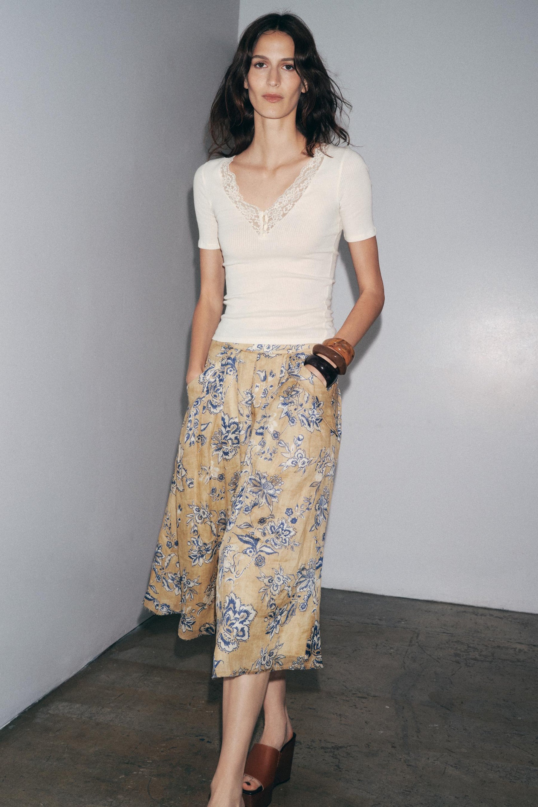 Ribbed Lace T-Shirt