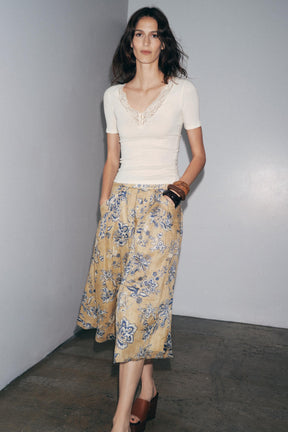 Ribbed Lace T-Shirt
