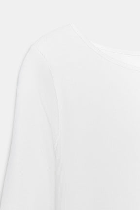 COTTON BOAT NECK SHIRT