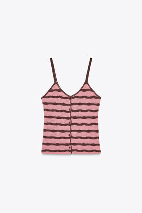 Striped Knitted Crop Top