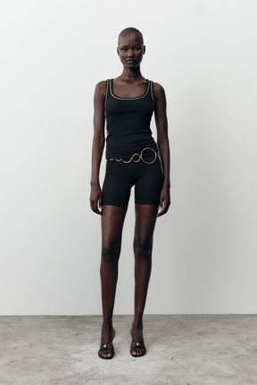 Metallic Trim Top