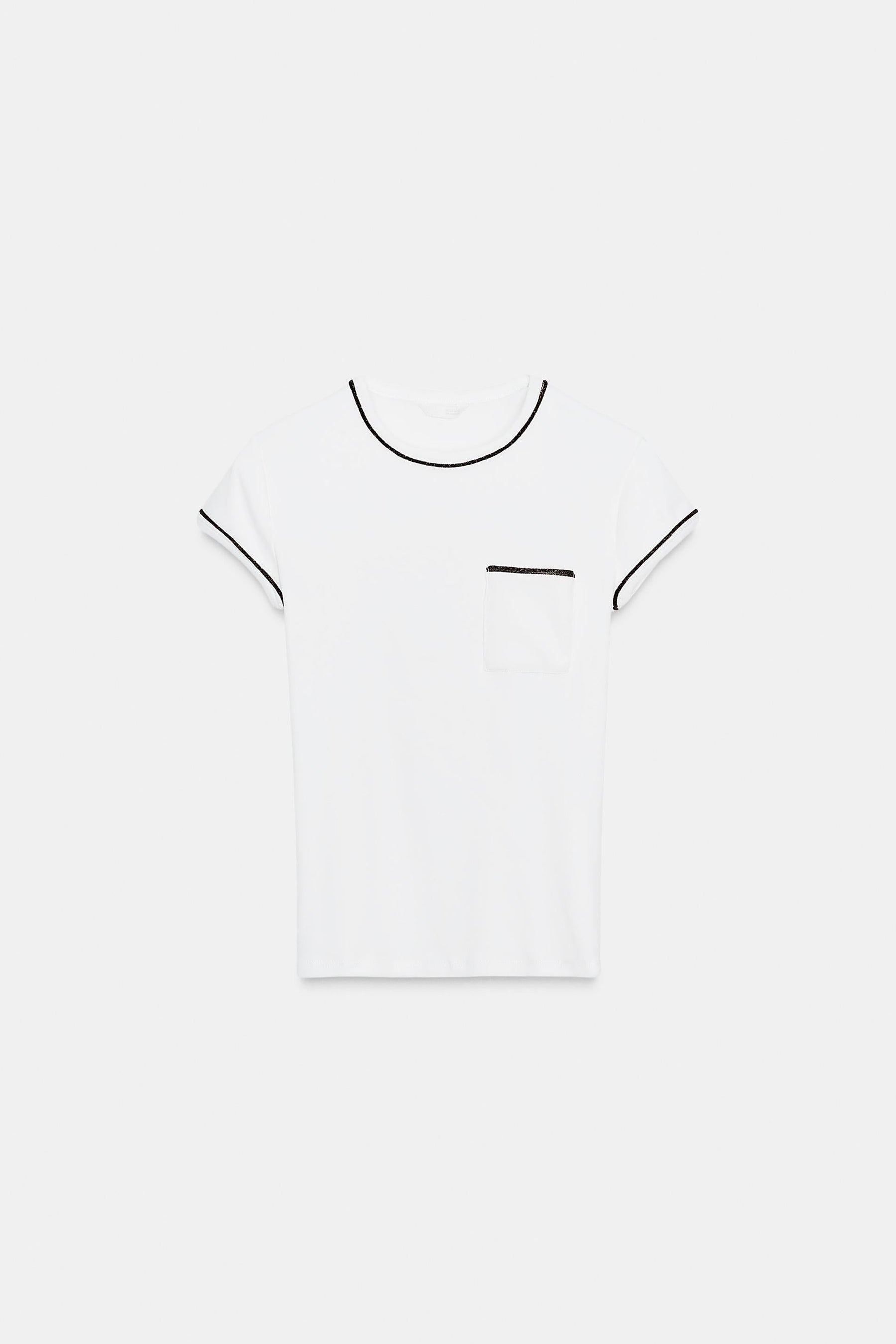 T-Shirt mit Metallic-Fadenbesatz