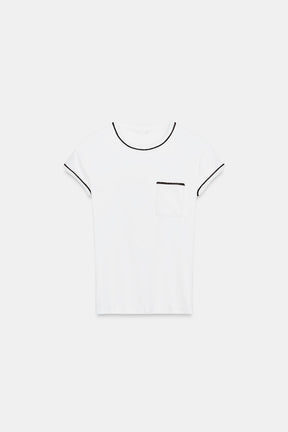 T-Shirt mit Metallic-Fadenbesatz