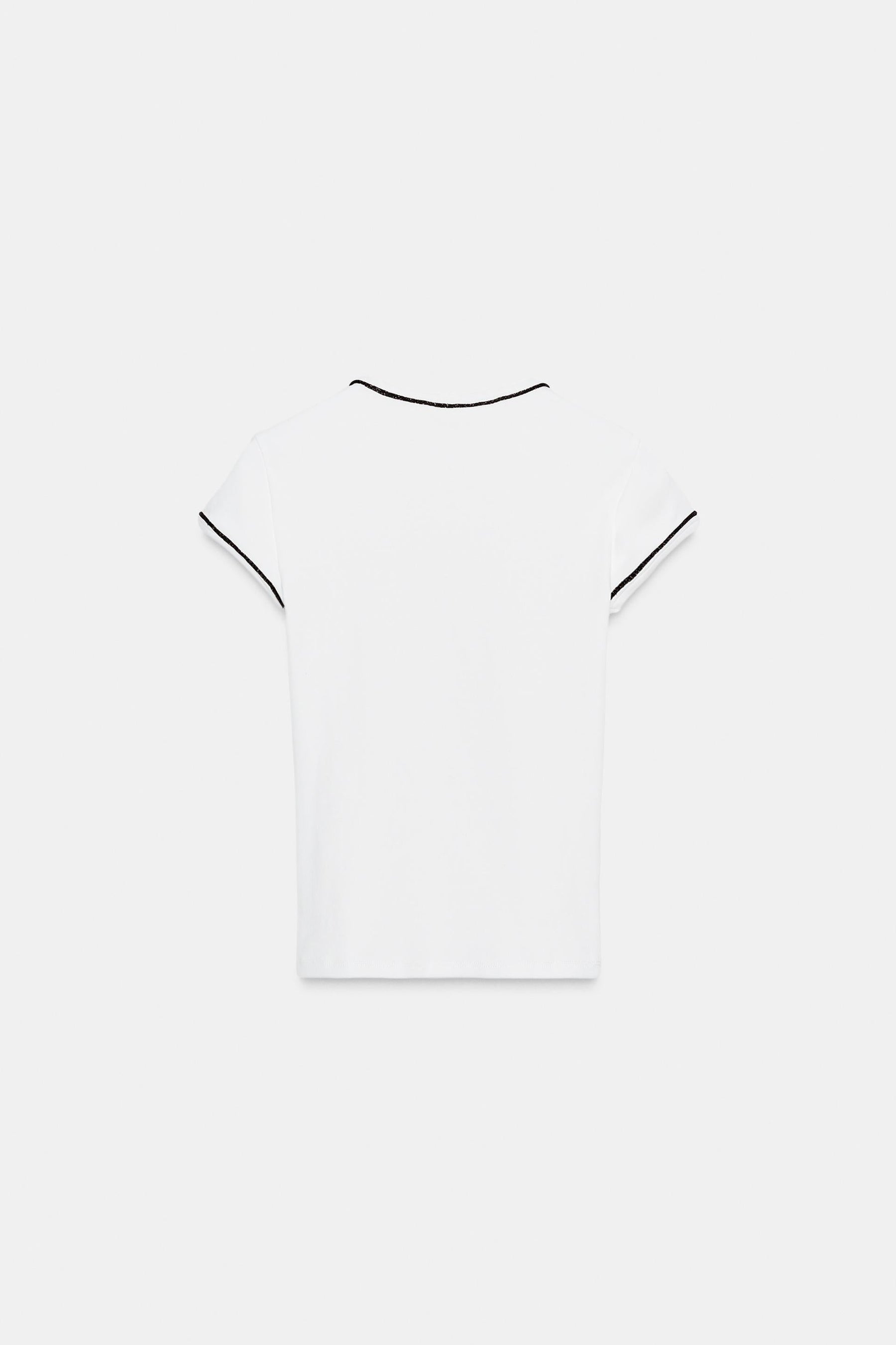 T-Shirt mit Metallic-Fadenbesatz