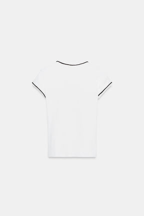 T-Shirt mit Metallic-Fadenbesatz