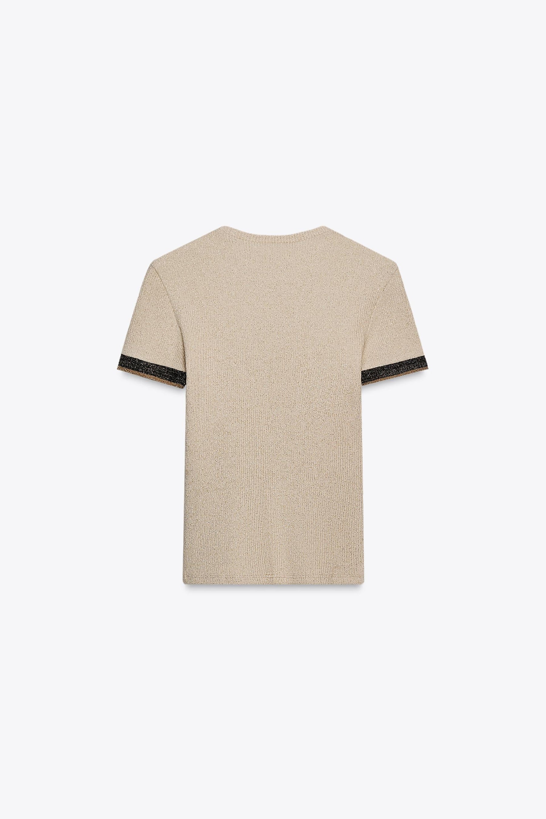 METALLIC KNIT T-SHIRT