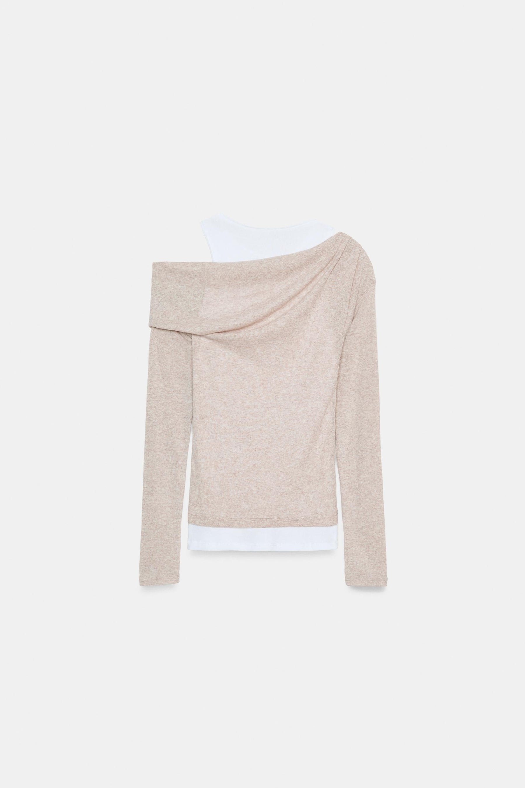 Layered-effect asymmetric t-shirt