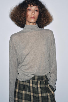 High-neck T-shirt